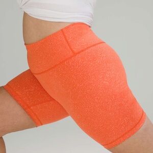 Lululemon Orange biker shorts